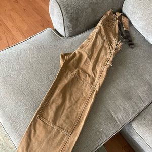 Carhartt tan uninsulated bibs size 32x32